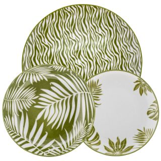 Servizio tavola 18 pz (6 piatti piani, 6 fondi, 6 frutta) Ø 27 cm, Ø 21 cm, Ø 19 cm