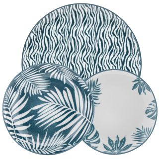 Servizio tavola 18 pz (6 piatti piani, 6 fondi, 6 frutta) Ø 27 cm, Ø 21 cm, Ø 19 cm