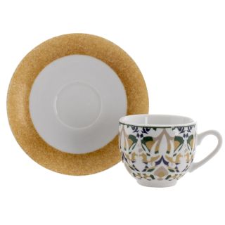 Set 6 tazze caffè con piattino 100 ml